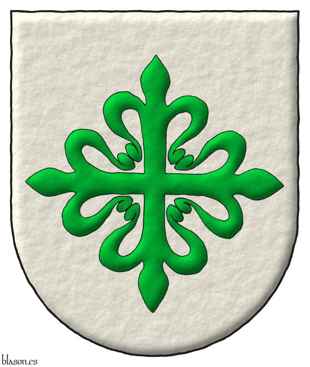 Escudo de plata, una cruz de Alcntara.