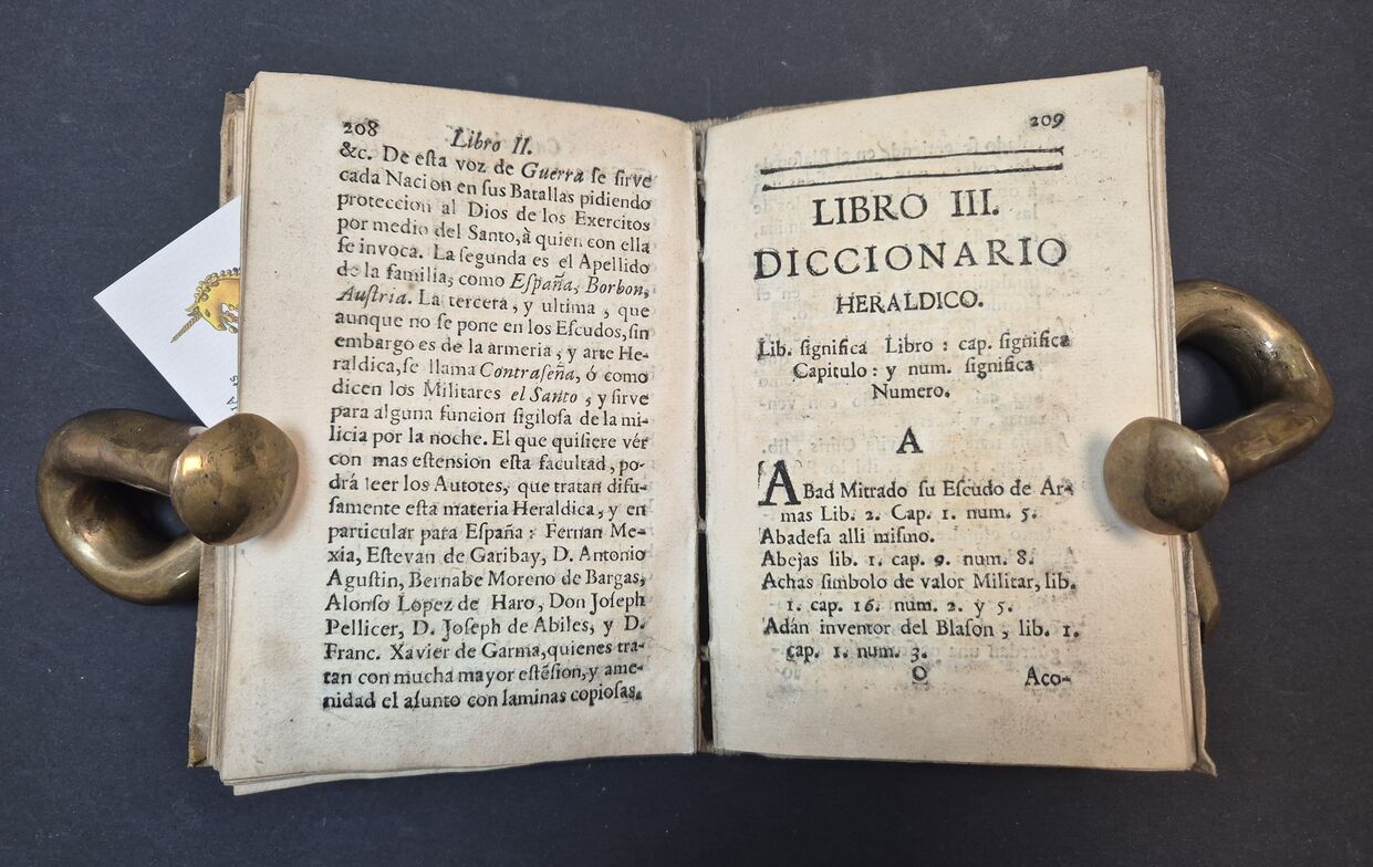 Aldazaval y Murgu�a, pages 208-209, transition from Book II to Book III