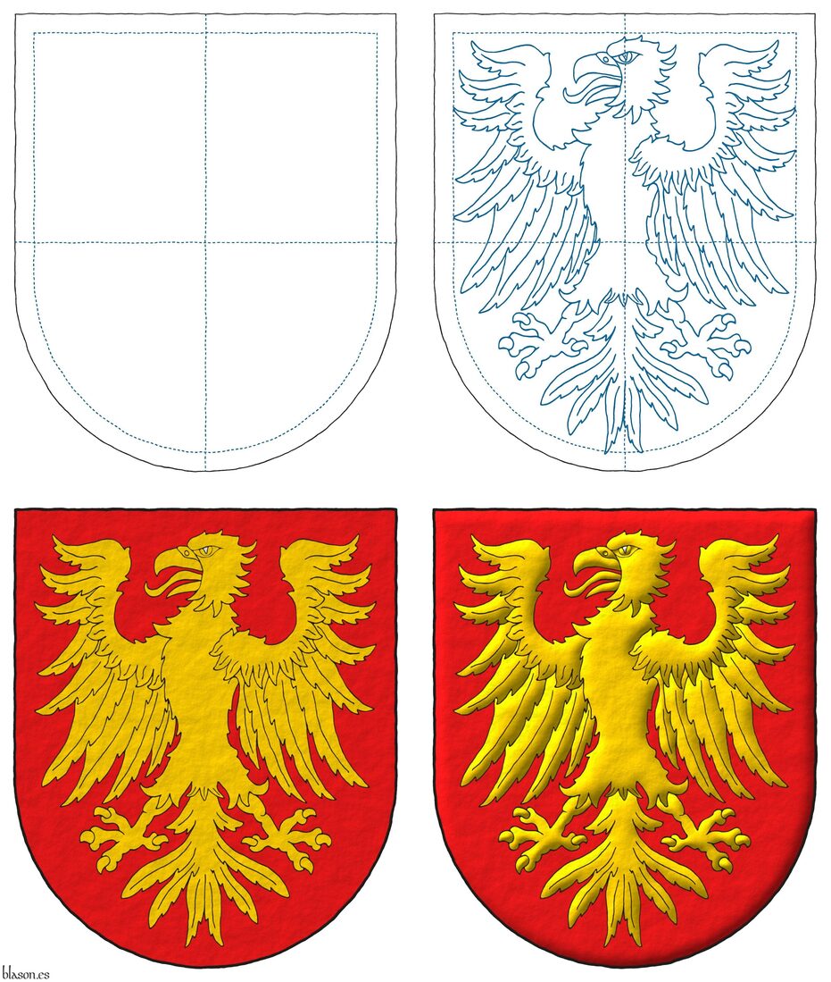 Gules, an eagle displayed Or.