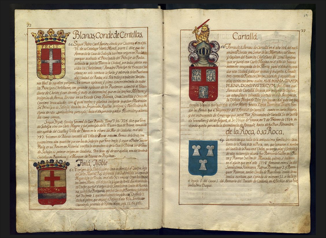 Pages 32 and 33, Pere Costa i Cases, 18<sup>th</sup> Century.