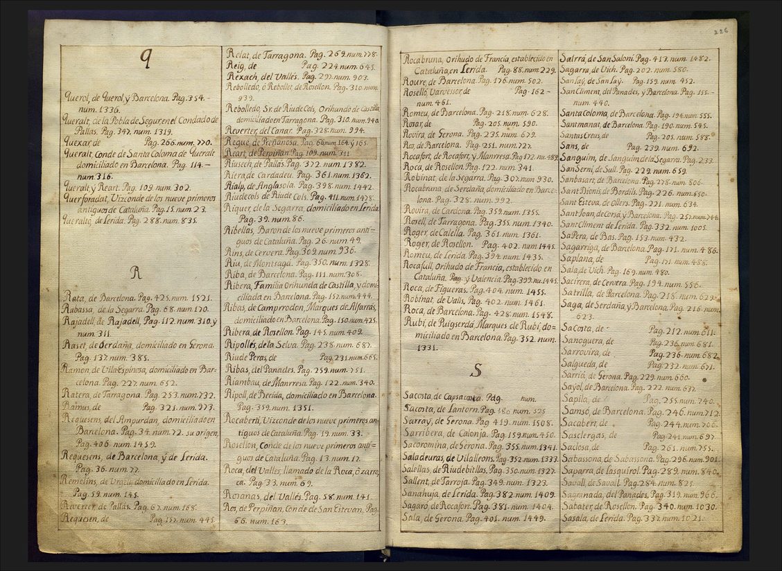 Letters Q and R, Pere Costa i Cases, 18<sup>th</sup> Century.