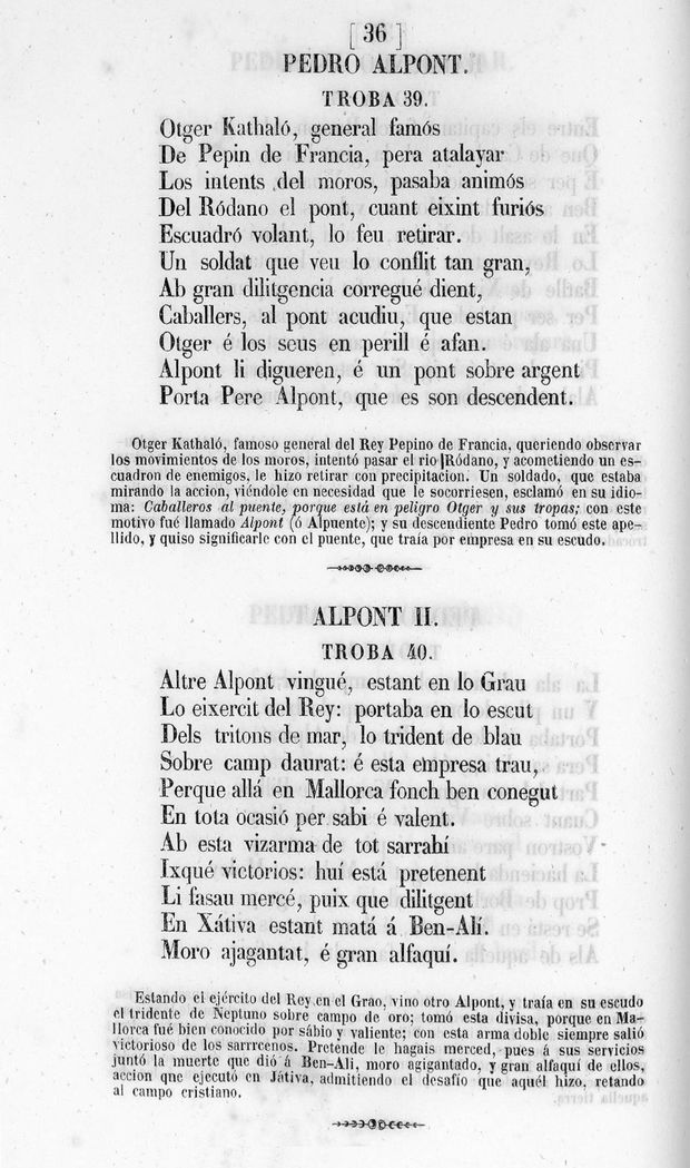 Pedro Alpont's blazon in Trova 39