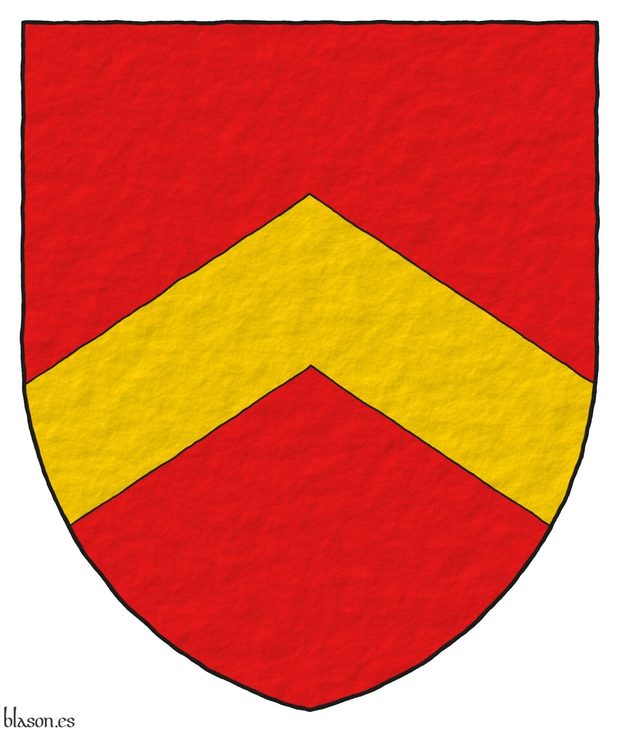 Gules, a chevron Or.