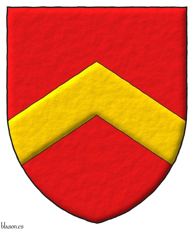 Gules, a chevron Or.