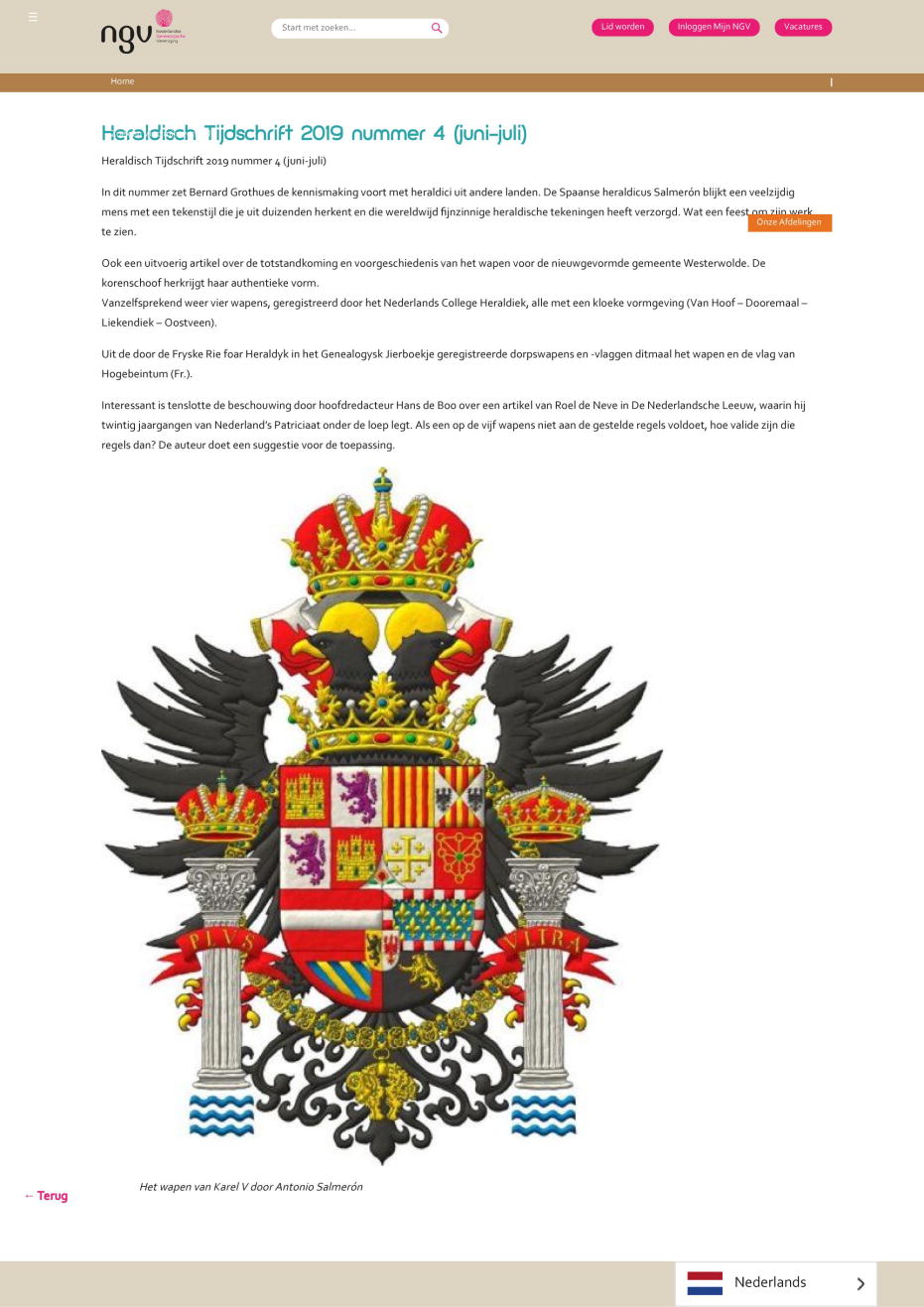 Publicado en su web: Revista periódica para el estudio de los escudos de armas