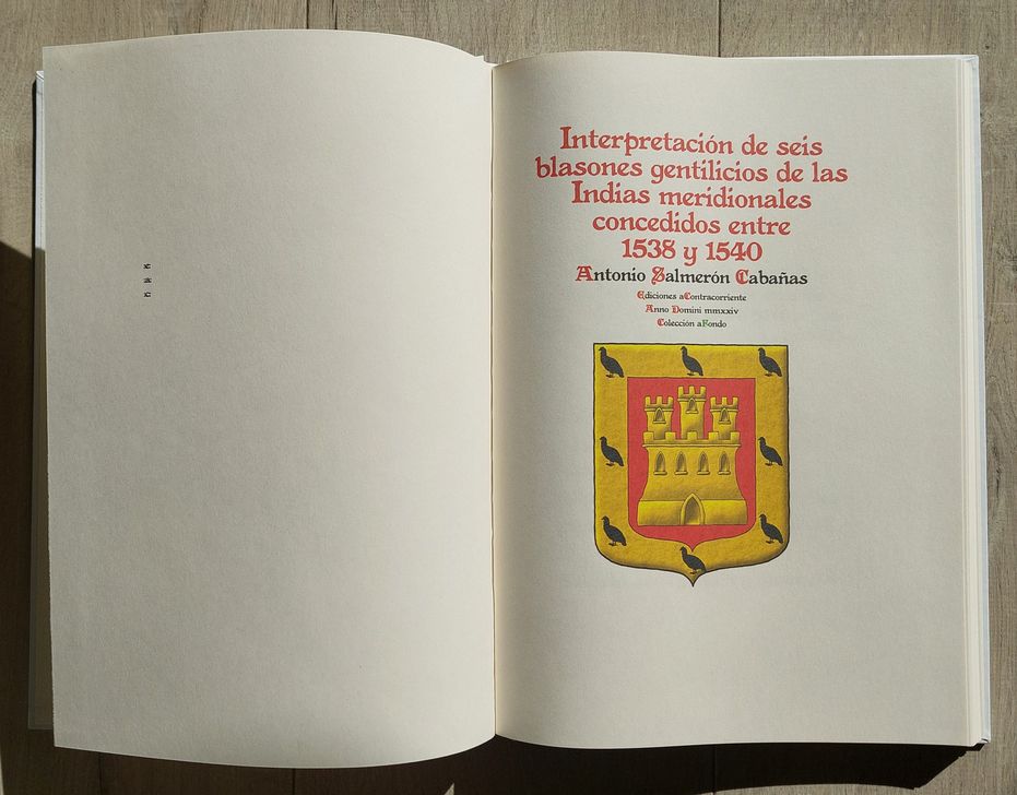 Pginas 2 y 3 del libro de Antonio Salmern Cabaas, Interpretacin de seis blasones.