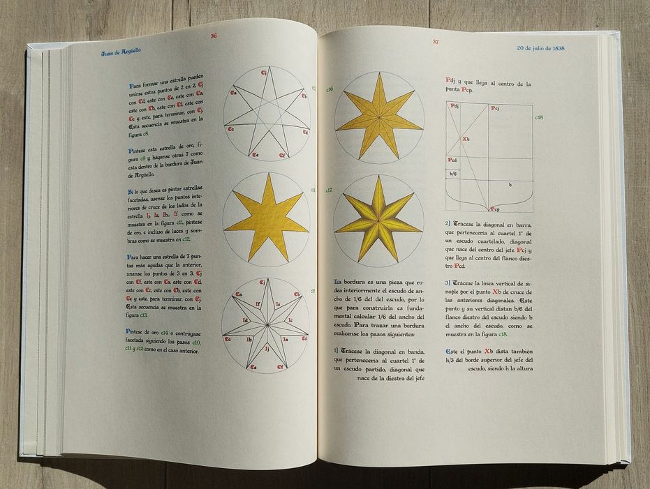 Pginas 36 y 37 del libro de Antonio Salmern Cabaas, Interpretacin de seis blasones.