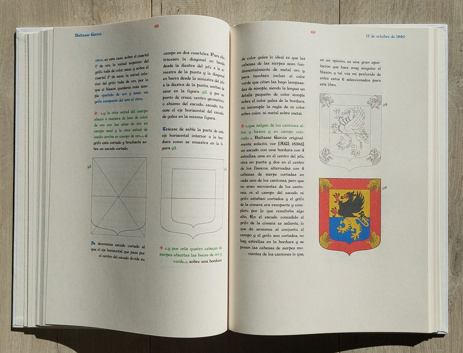 Pginas 68 y 69 del libro de Antonio Salmern Cabaas, Interpretacin de seis blasones.