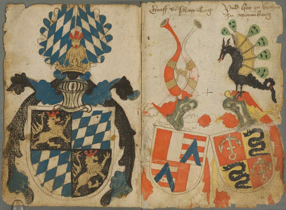 Pages 6 and 7, Ortenburg Armorial