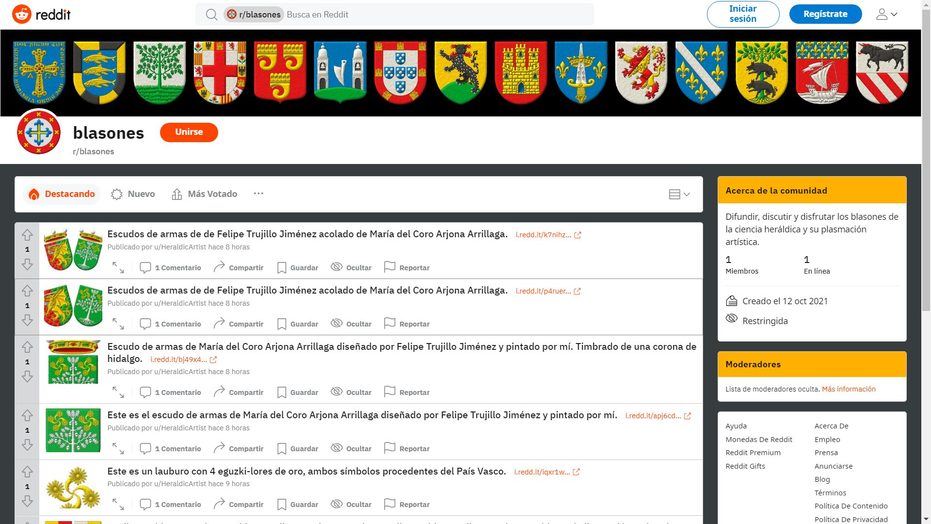 Subredit en castellano Reddit/r/blasones.