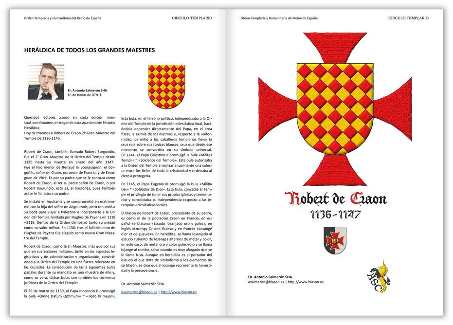 Lozengy Or and Gules. Behind the shield a cross patty Gules.